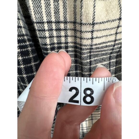 Joie Top Womens Medium Black Plaid Flannel Flowy Pullover Boho Bohemian Grunge - Picture 7 of 7